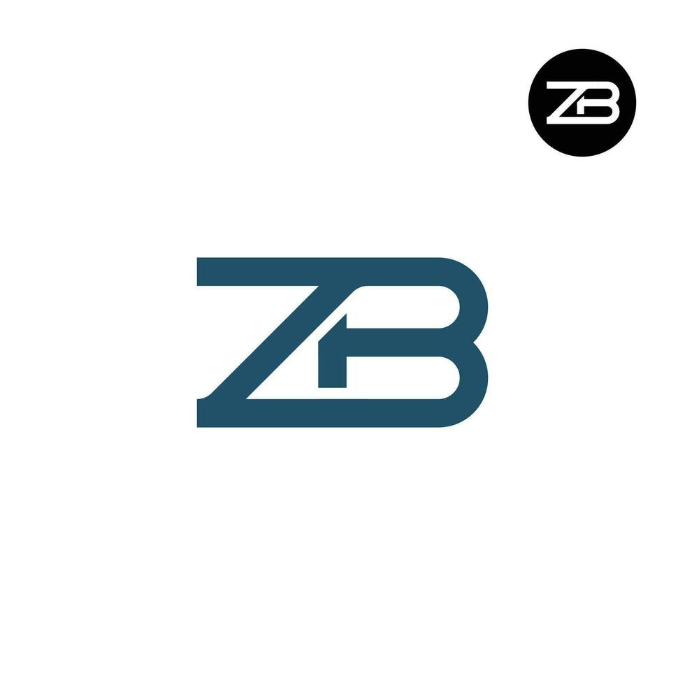 carta zb monograma logotipo Projeto vetor