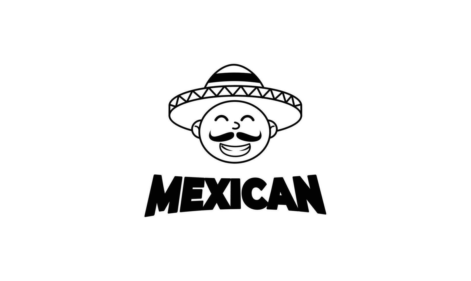 mexicano mascote logotipo Projeto vetor
