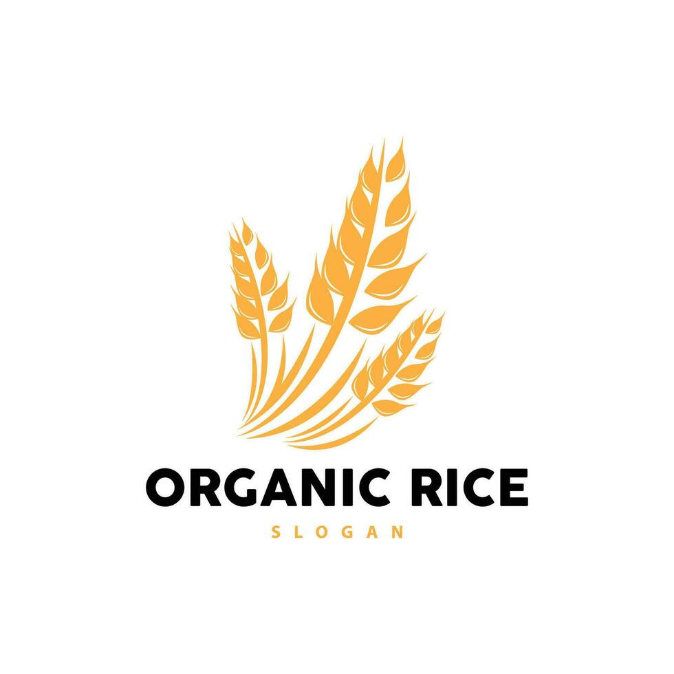 trigo grão arroz logotipo, simples Projeto orgânico vetor ilustração ícone modelo