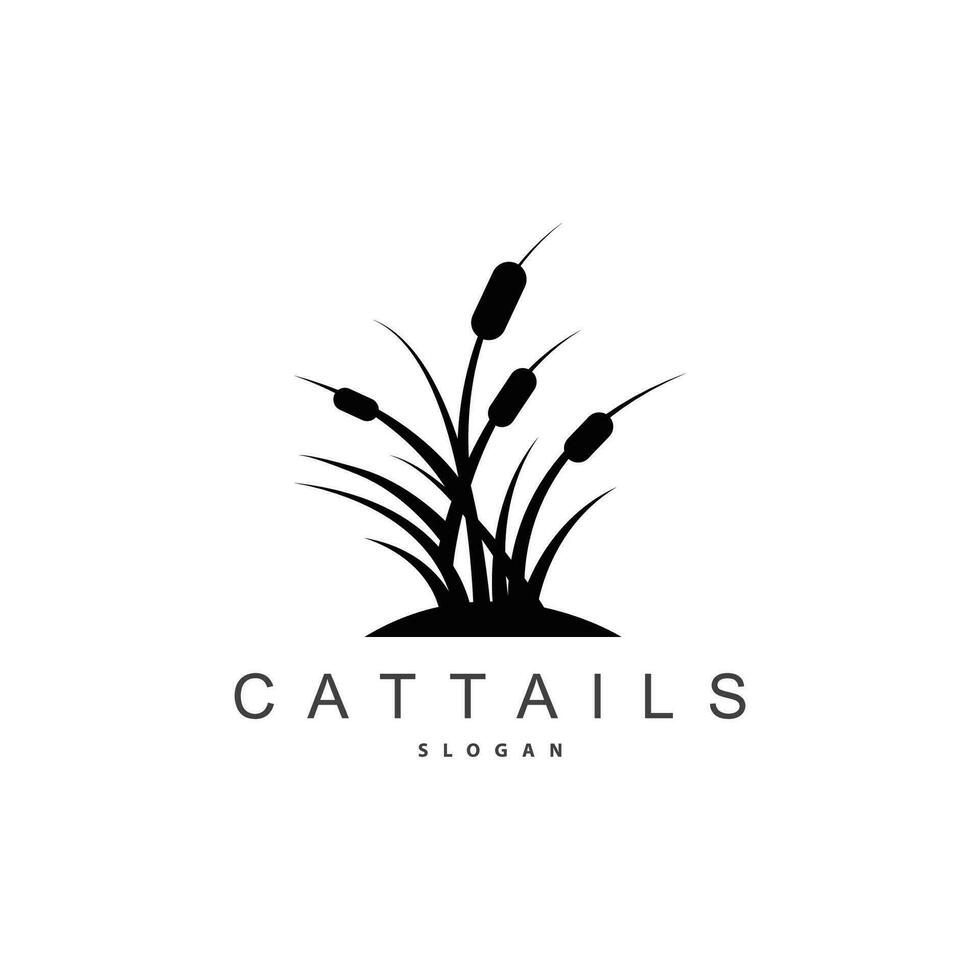 riachos e cattails rio logotipo, Relva Projeto simples minimalista ilustração vetor modelo