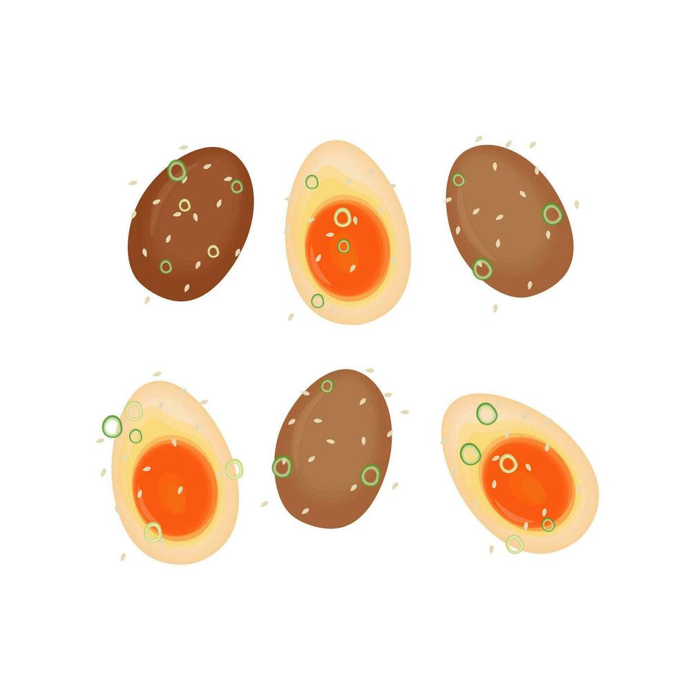 ajitama japonês em conserva ovo ilustração logotipo vetor