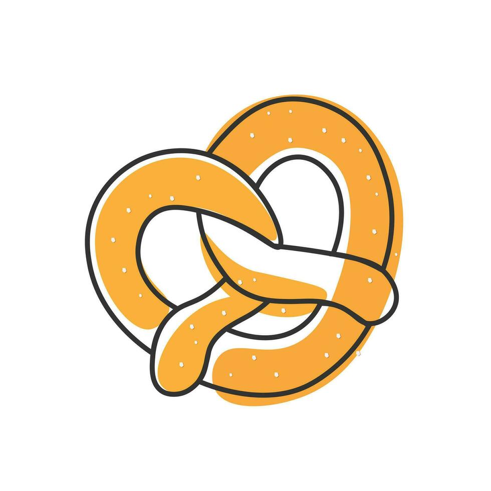 pretzel simples linha arte ilustração logotipo vetor