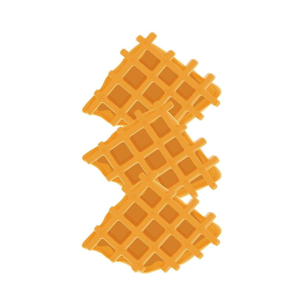 delicioso croissant waffle croffle ilustração logotipo vetor