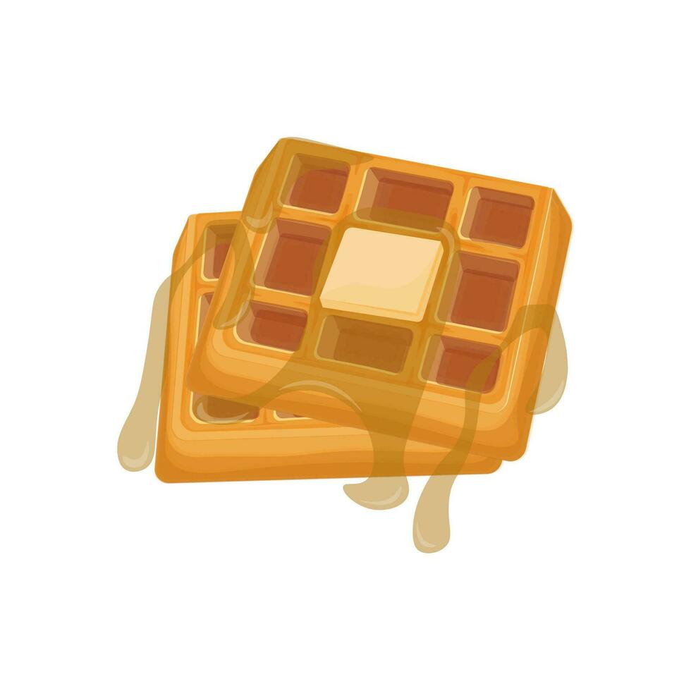 waffle ilustração logotipo com querida e manteiga vetor