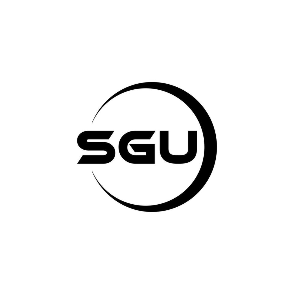 design de logotipo de carta sgu no ilustrador. logotipo vetorial, desenhos de caligrafia para logotipo, pôster, convite, etc. vetor