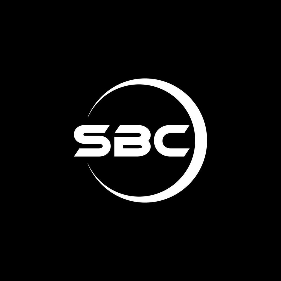 design de logotipo de carta sbc com fundo branco no ilustrador. logotipo vetorial, desenhos de caligrafia para logotipo, pôster, convite, etc. vetor