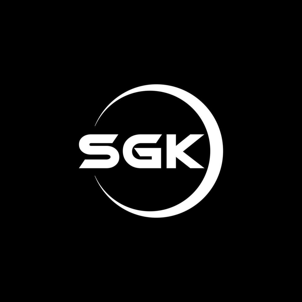 design de logotipo de carta sgk no ilustrador. logotipo vetorial, desenhos de caligrafia para logotipo, pôster, convite, etc. vetor