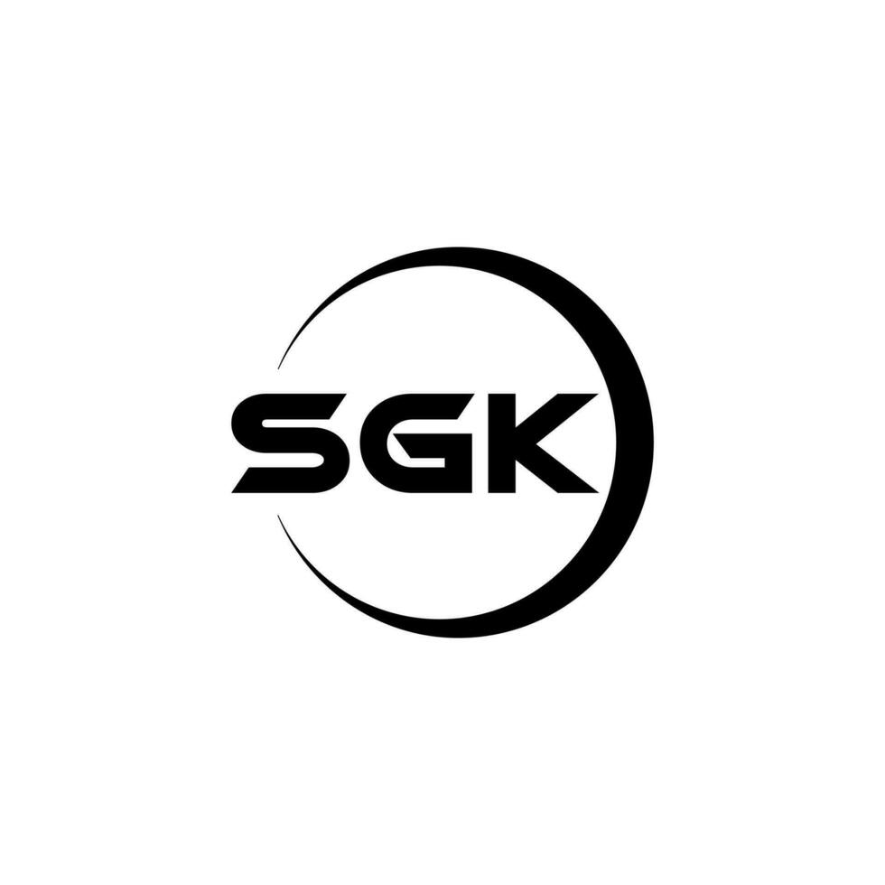 design de logotipo de carta sgk no ilustrador. logotipo vetorial, desenhos de caligrafia para logotipo, pôster, convite, etc. vetor