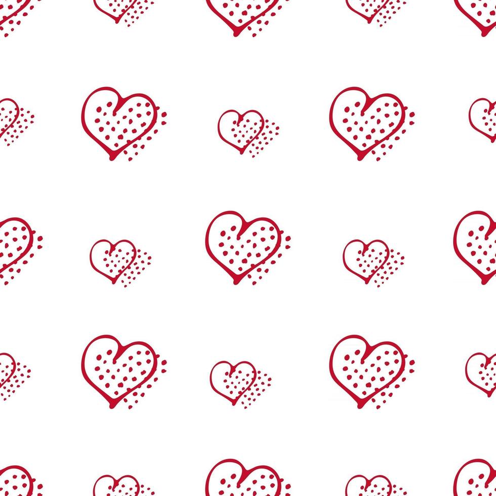 amor sem costura padrão romântico doodle corações vetor
