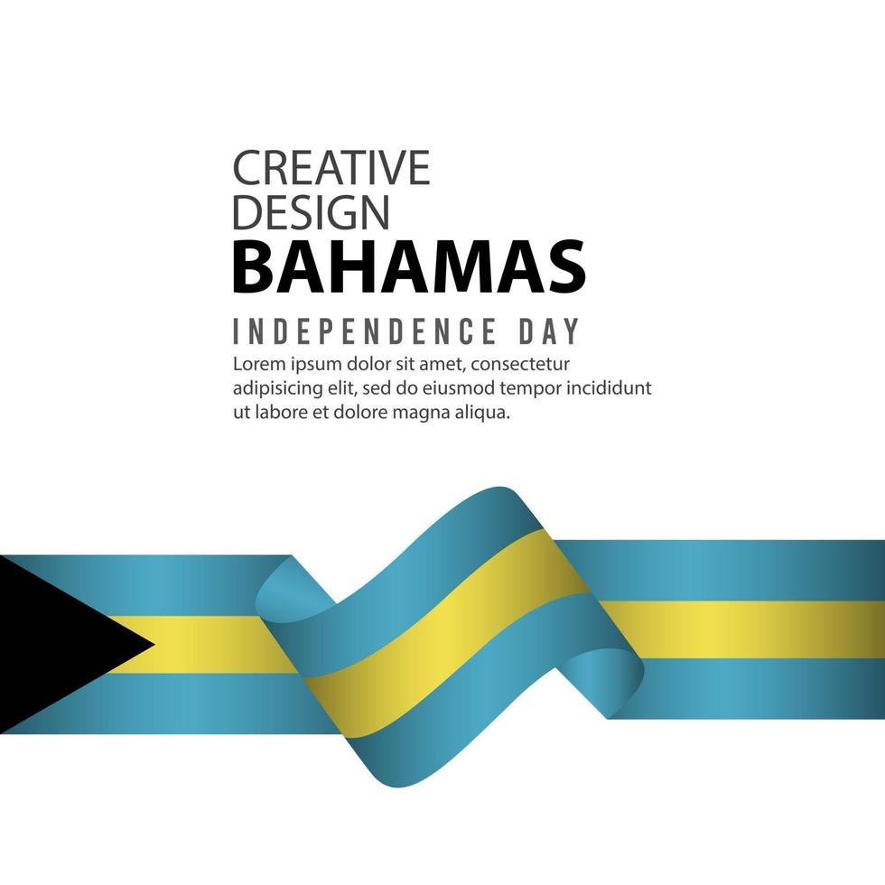 modelo de vetor de ilustração de design criativo de cartaz de dia independente bahamas