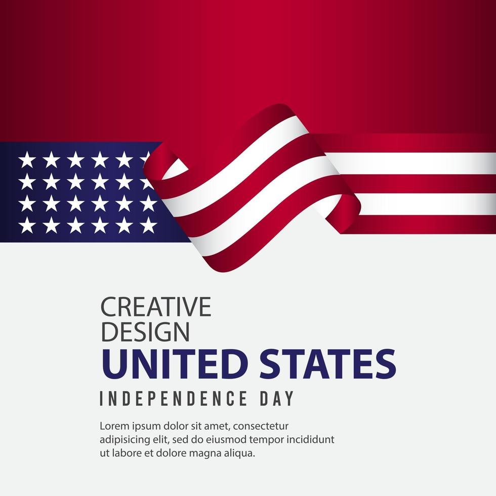 modelo de vetor ilustração design criativo de cartaz de dia independente dos estados unidos