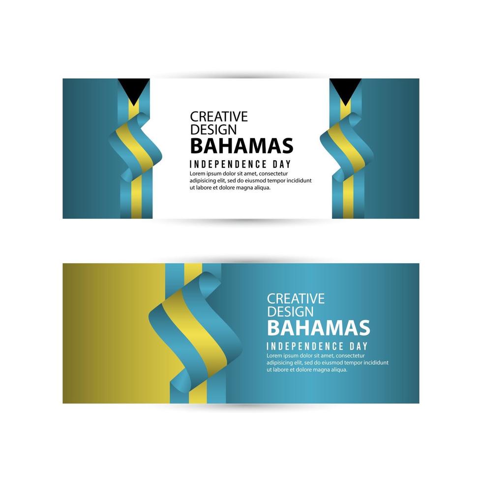 modelo de vetor de ilustração de design criativo de cartaz de dia independente bahamas