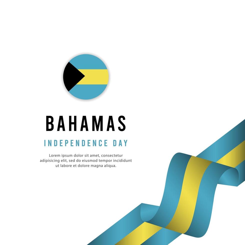 modelo de vetor de ilustração de design criativo de cartaz de dia independente bahamas