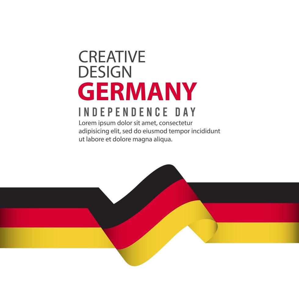 modelo de vetor de ilustração de cartaz de dia independente da Alemanha