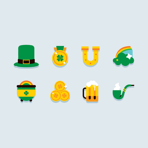 Conjunto de vetores de clipart de dia de St. Patrick