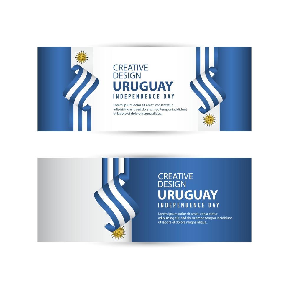 celebração do dia da independência do uruguai modelo de vetor ilustração design criativo
