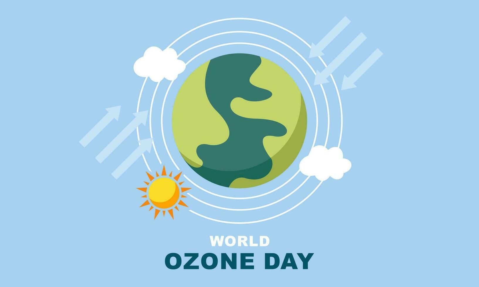 mão desenhado mundo ozônio dia fundo vetor