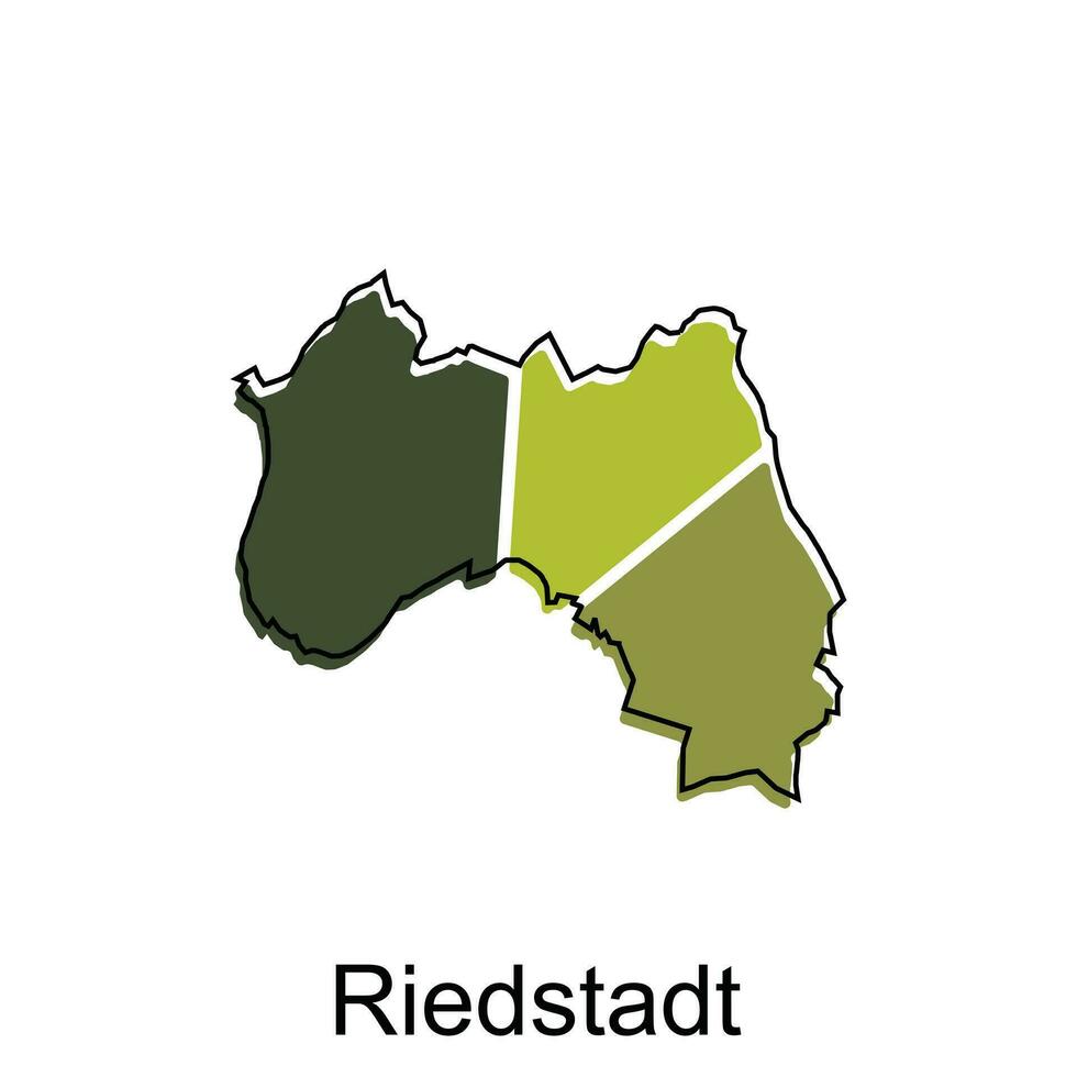 mapa do riedstadt moderno com esboço estilo vetor projeto, mundo mapa internacional vetor modelo