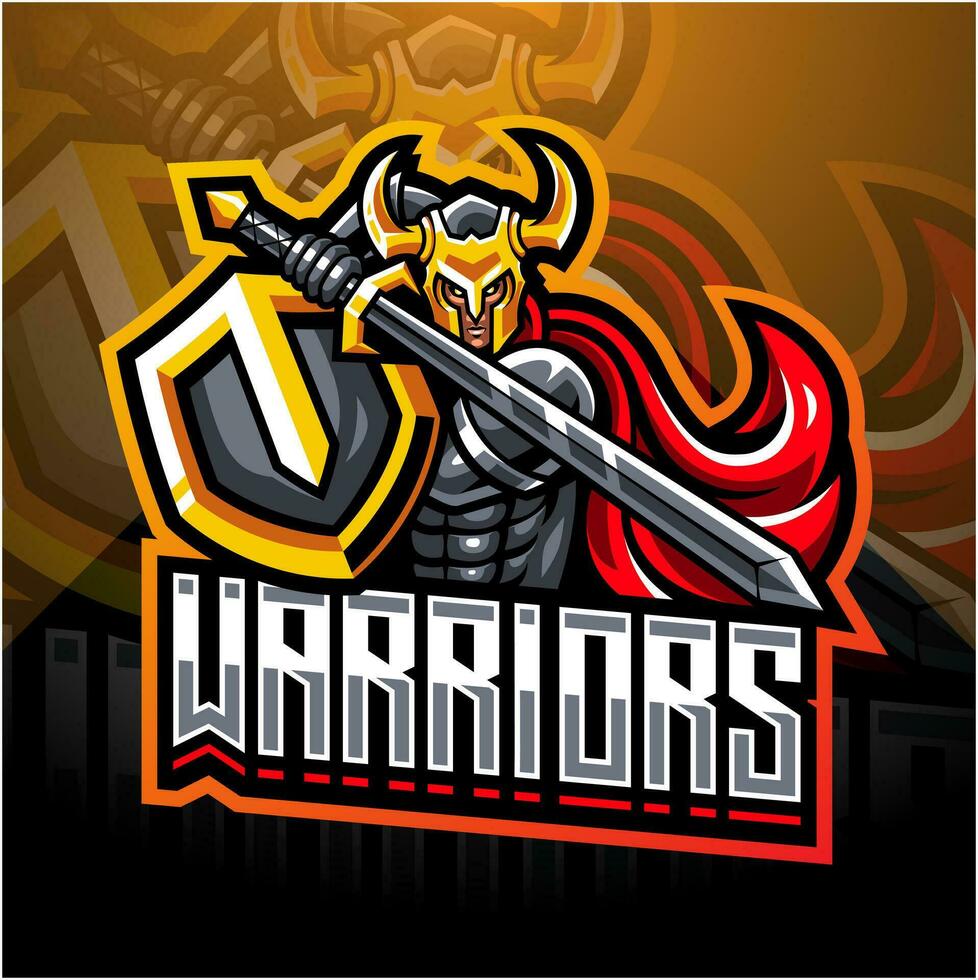guerreiros clã mascote logotipo Projeto vetor