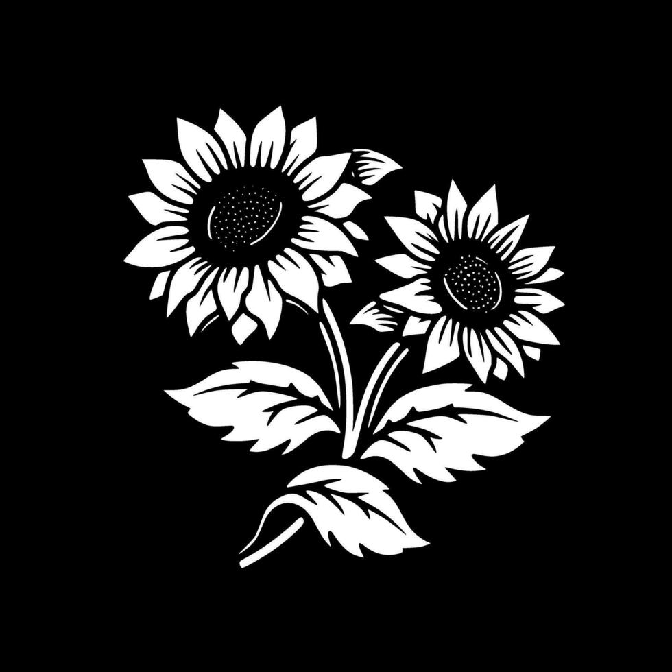 flores, Preto e branco vetor ilustração