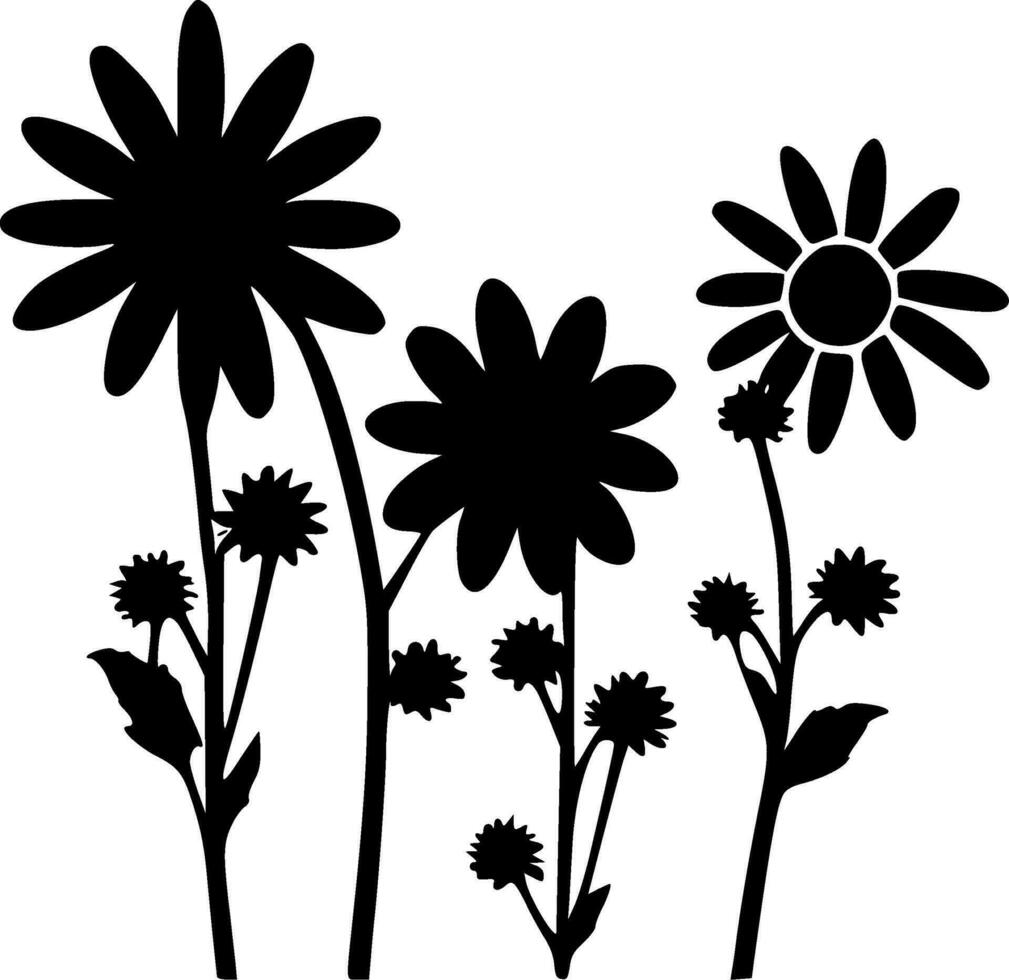 flores, Preto e branco vetor ilustração