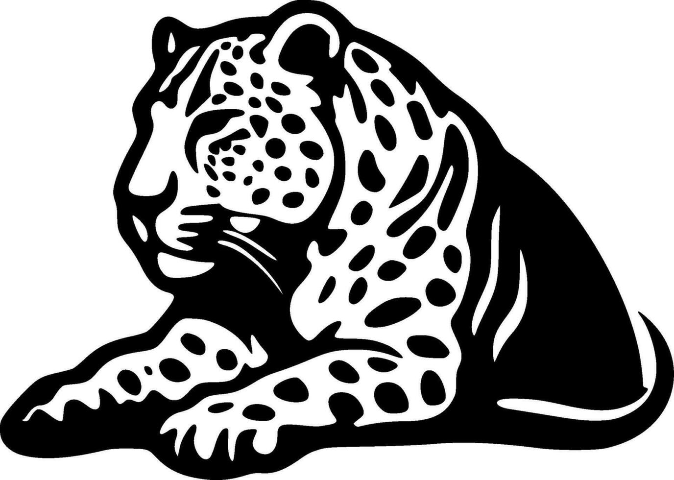 leopardo - Preto e branco isolado ícone - vetor ilustração