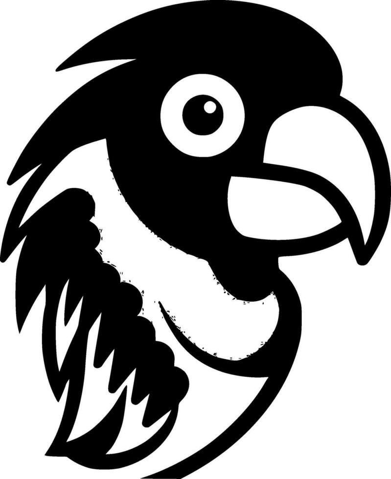 papagaio - Preto e branco isolado ícone - vetor ilustração