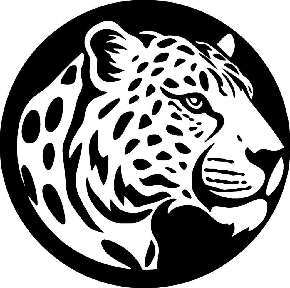 leopardo, Preto e branco vetor ilustração