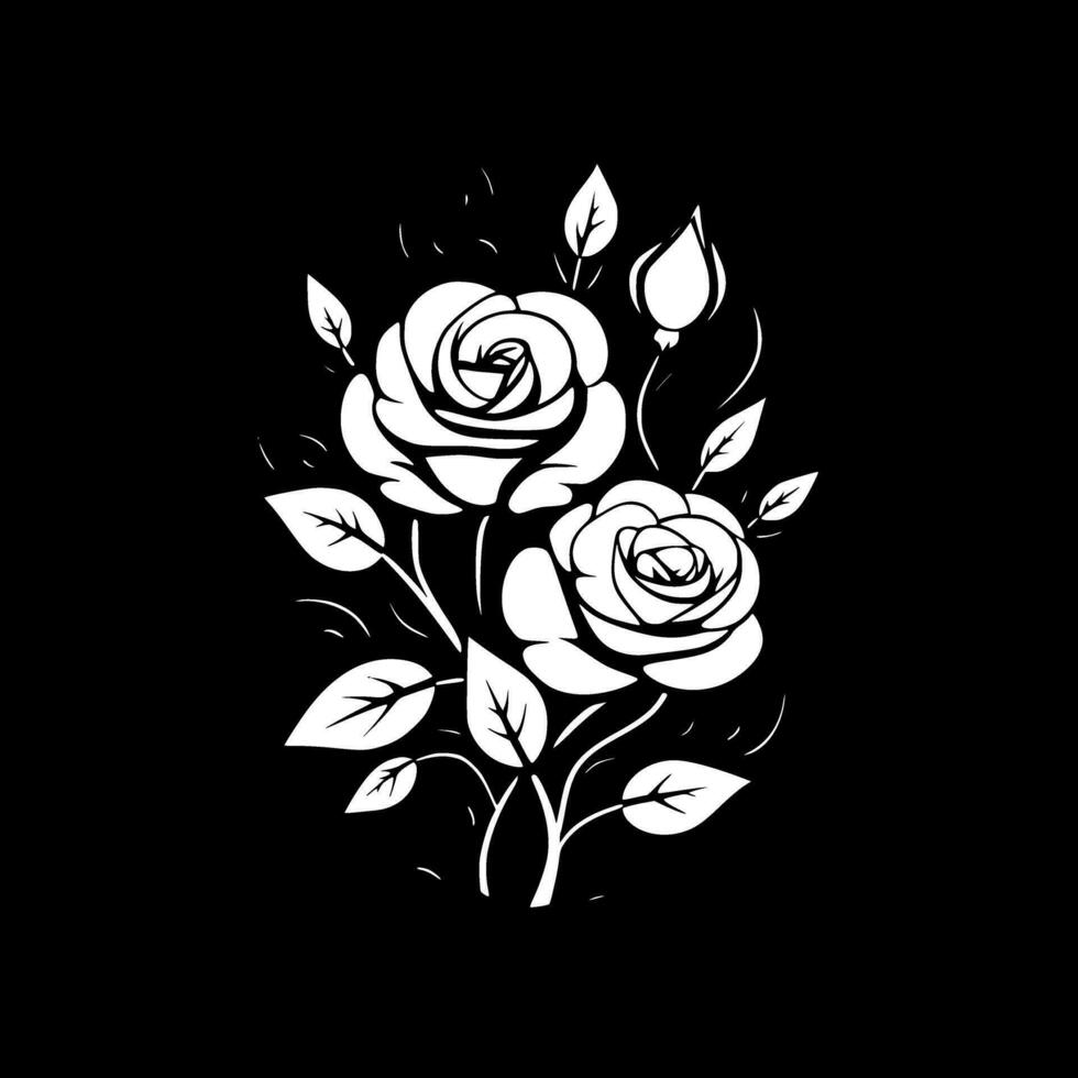 rosas - minimalista e plano logotipo - vetor ilustração