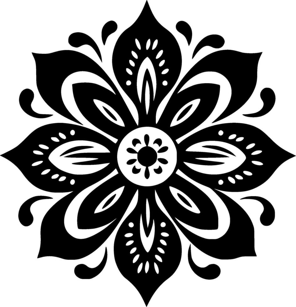 mandala, Preto e branco vetor ilustração