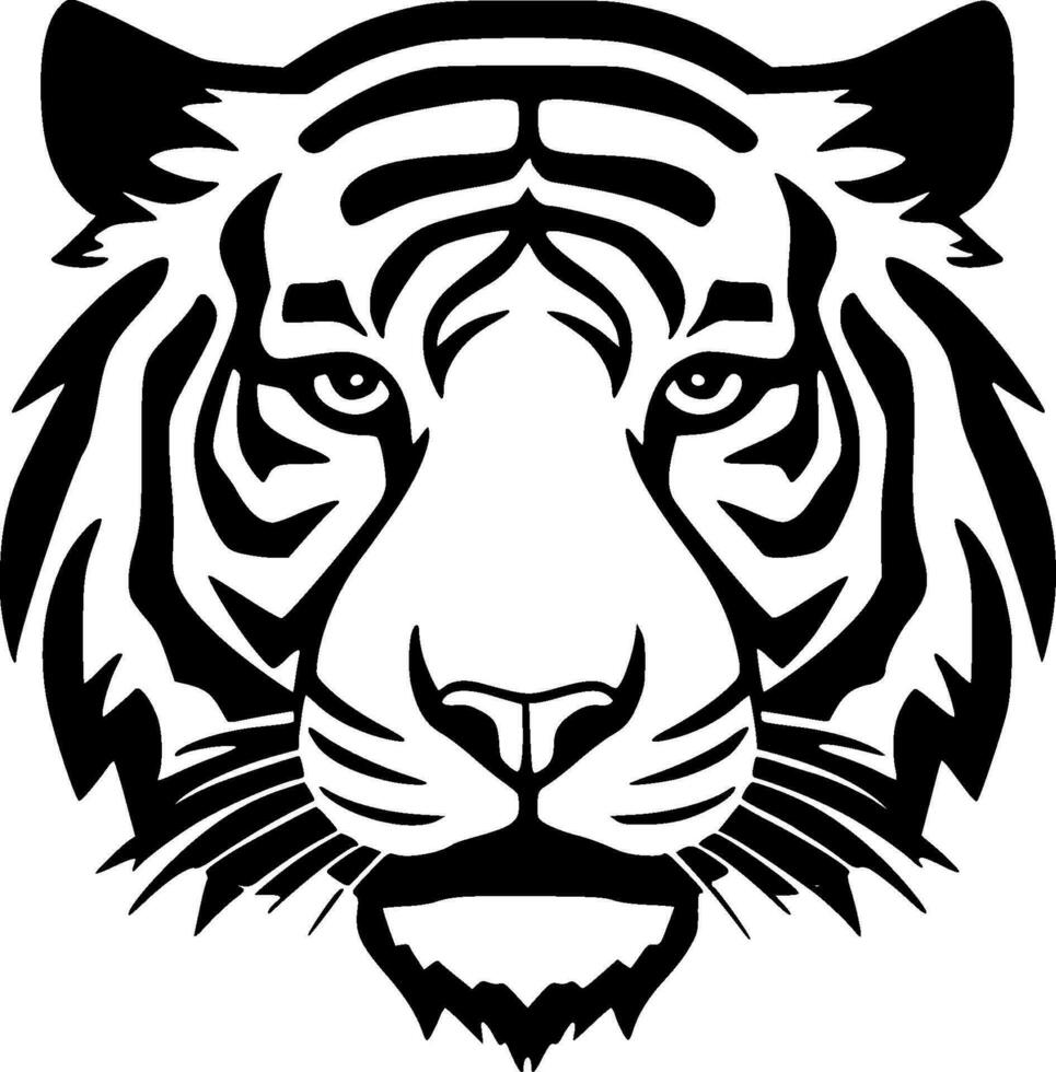 tigre, Preto e branco vetor ilustração