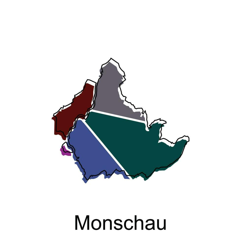 mapa do monschau colorida com esboço projeto, mundo mapa país vetor ilustração modelo