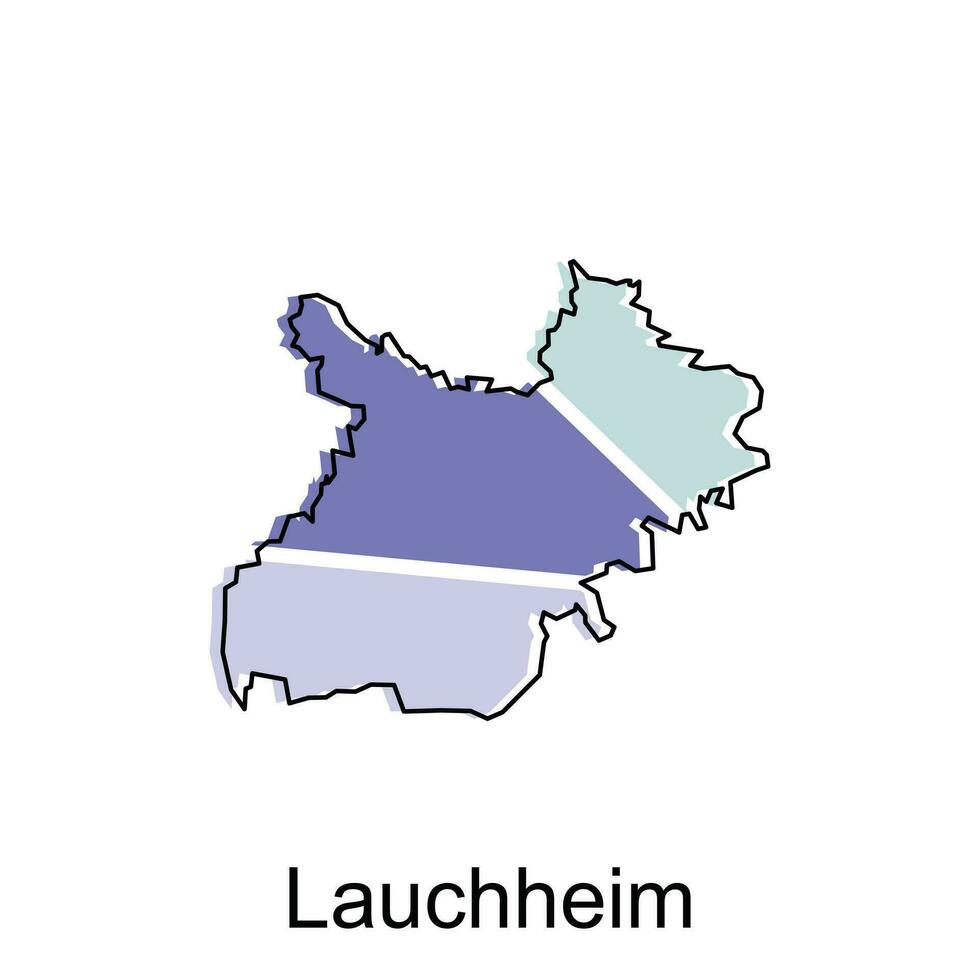 mapa do lauchheim projeto, mundo mapa país vetor ilustração modelo