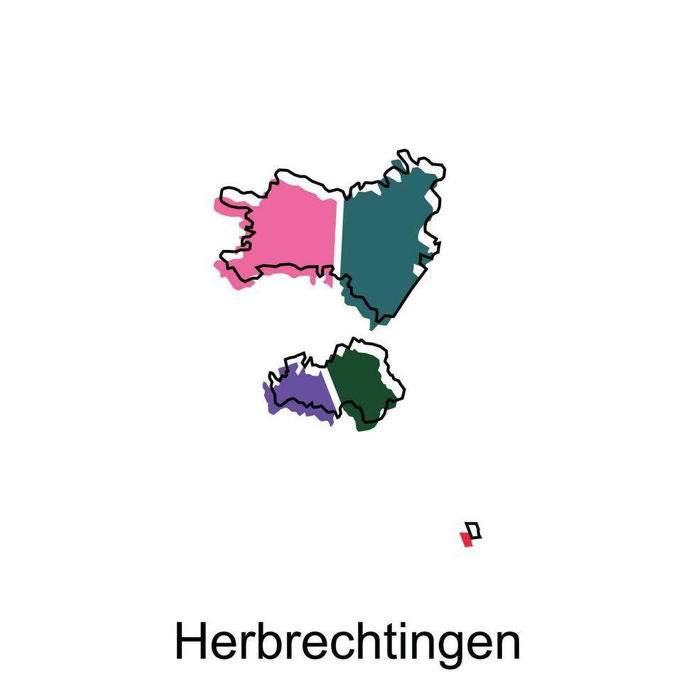 herbrechtingen mundo mapa vetor Projeto modelo, gráfico estilo isolado em branco fundo, adequado para seu companhia