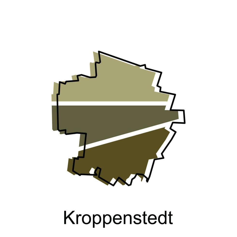 kroppenstedt mundo mapa vetor Projeto modelo, gráfico estilo isolado em branco fundo, adequado para seu companhia