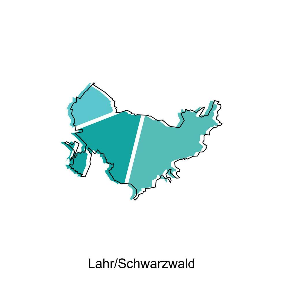 lahr Schwarzwald mundo mapa vetor Projeto modelo, gráfico estilo isolado em branco fundo, adequado para seu companhia