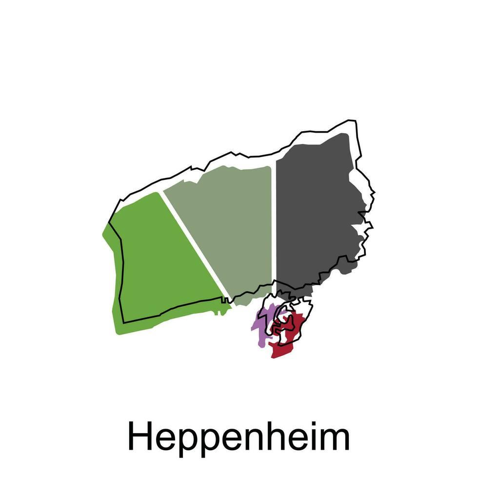 heppenheim mundo mapa vetor Projeto modelo, gráfico estilo isolado em branco fundo, adequado para seu companhia