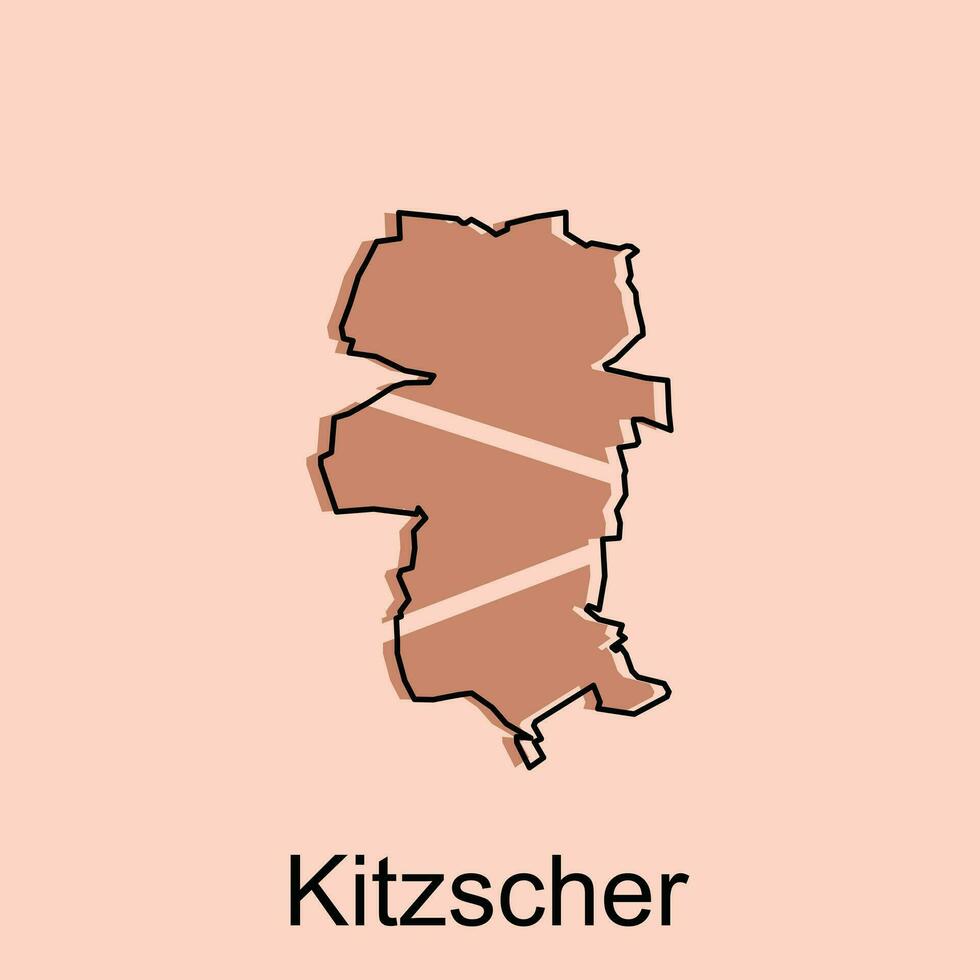 kitzscher cidade mapa ilustração. simplificado mapa do Alemanha país vetor Projeto modelo