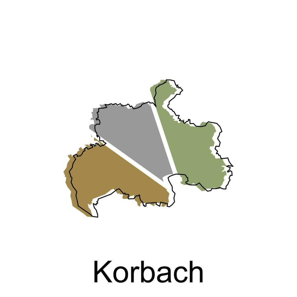 korbach cidade mapa ilustração. simplificado mapa do Alemanha país vetor Projeto modelo