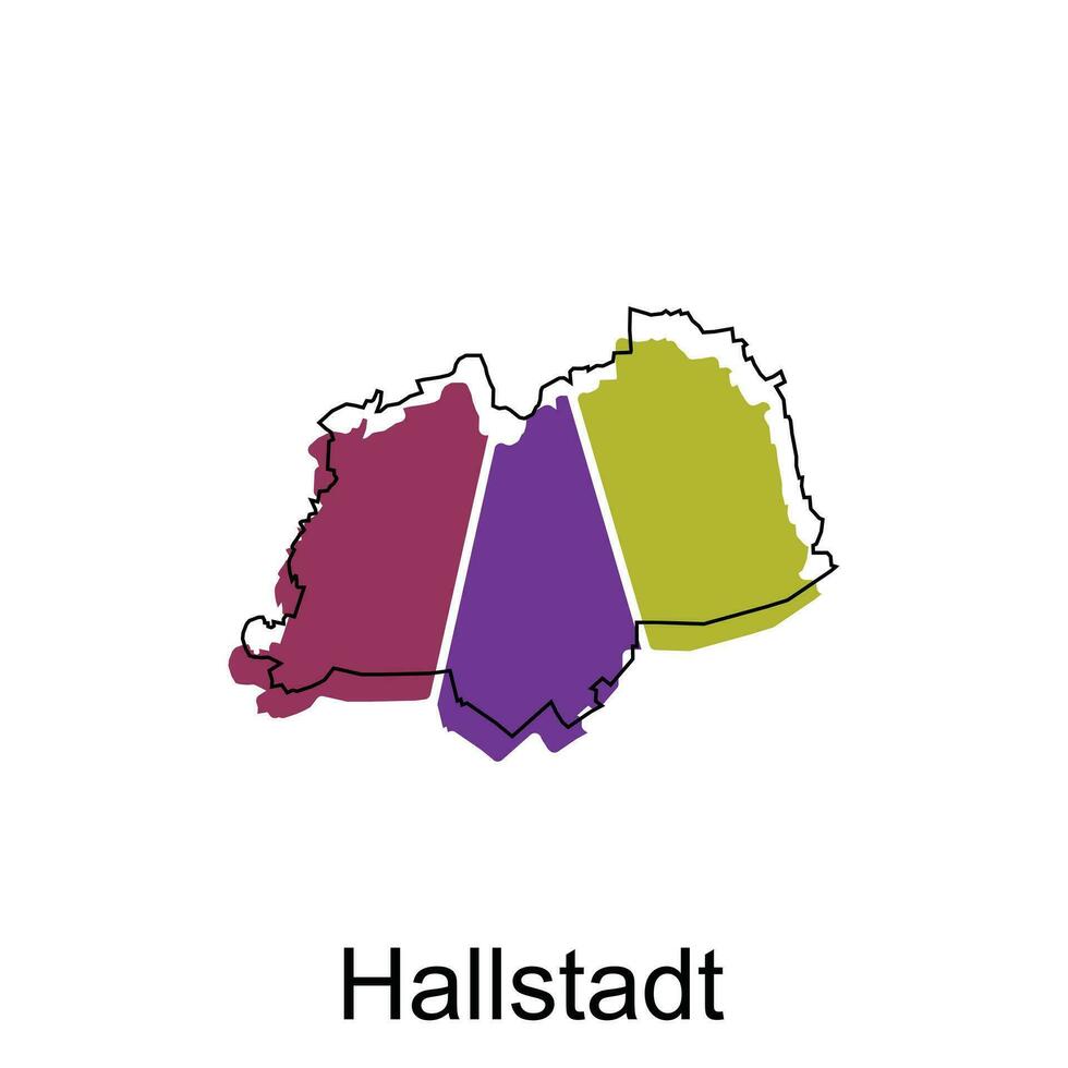vetor mapa do hallstadt. fronteiras do para seu infográfico. vetor ilustração Projeto modelo