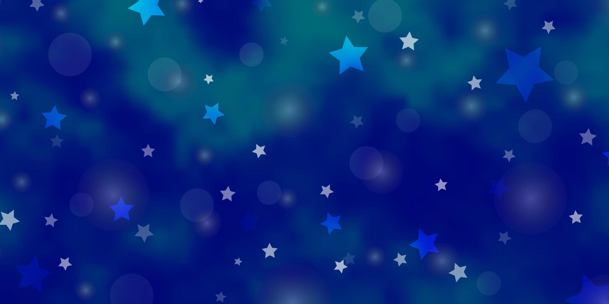 modelo de vetor azul claro com círculos, estrelas. ilustração abstrata com manchas coloridas, estrelas. textura para persianas, cortinas.