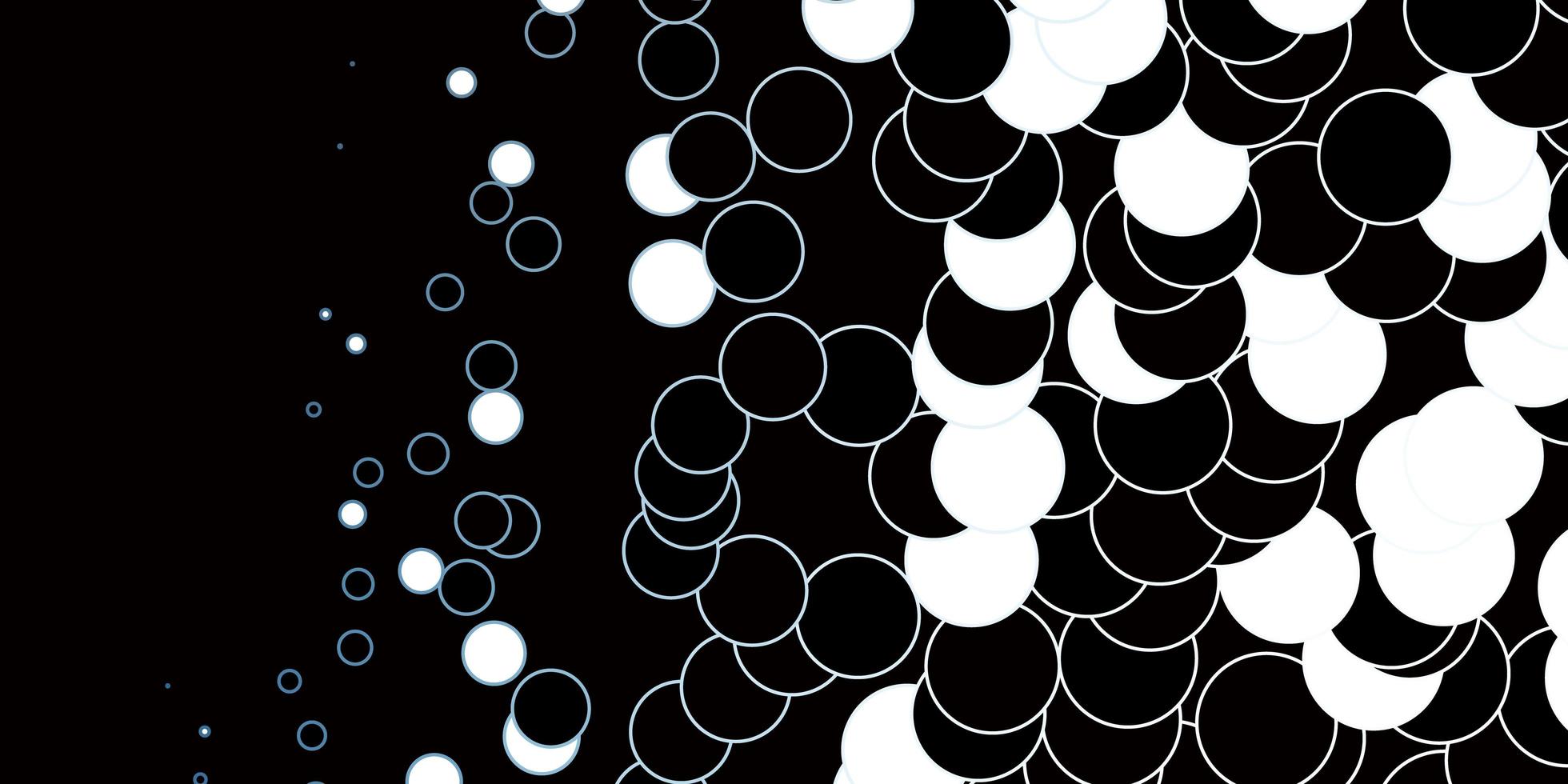 layout de vetor de azul escuro com círculos. ilustração colorida com pontos de gradiente no estilo da natureza. padrão para livretos, folhetos.