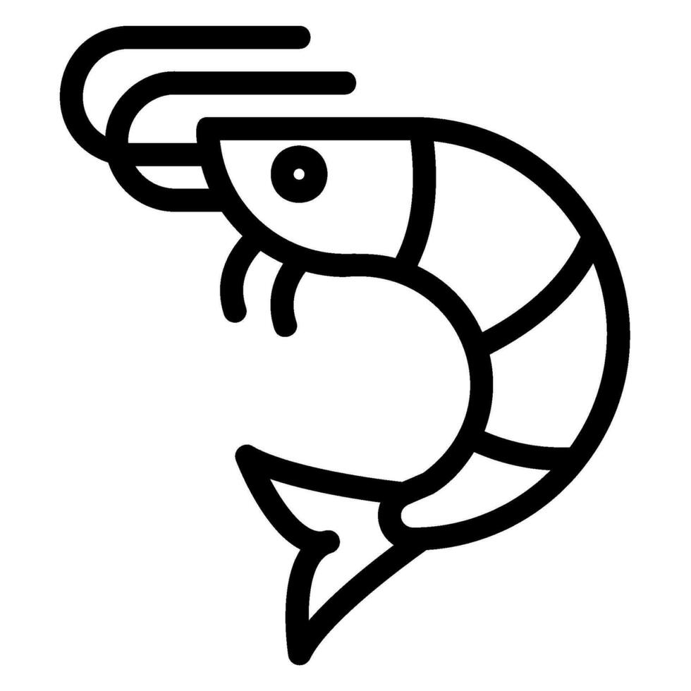 ícone de linha de camarão vetor