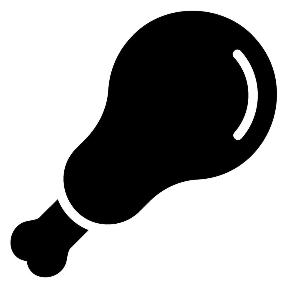 ícone de glifo de perna de frango vetor