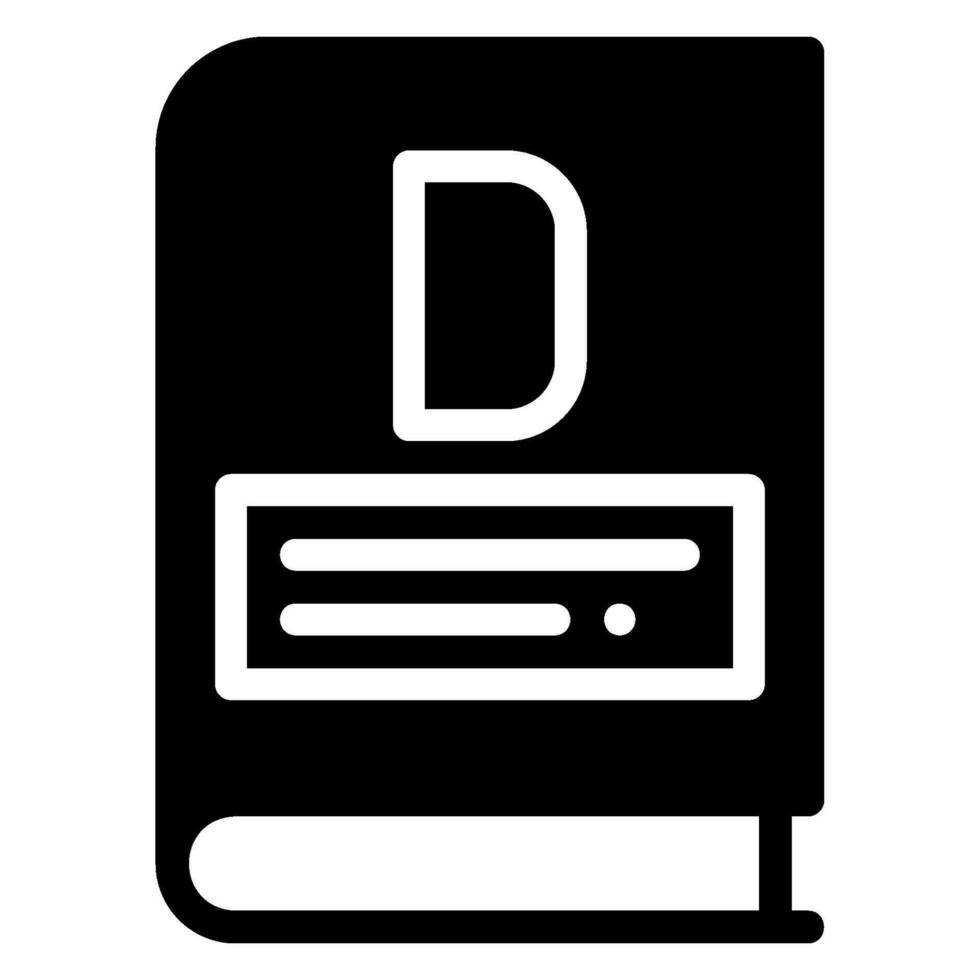 ícone de glifo de dicionário vetor