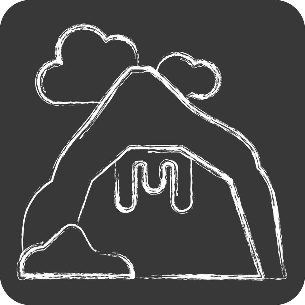 ícone caverna. relacionado para Alaska símbolo. giz estilo. simples Projeto editável. simples ilustração vetor