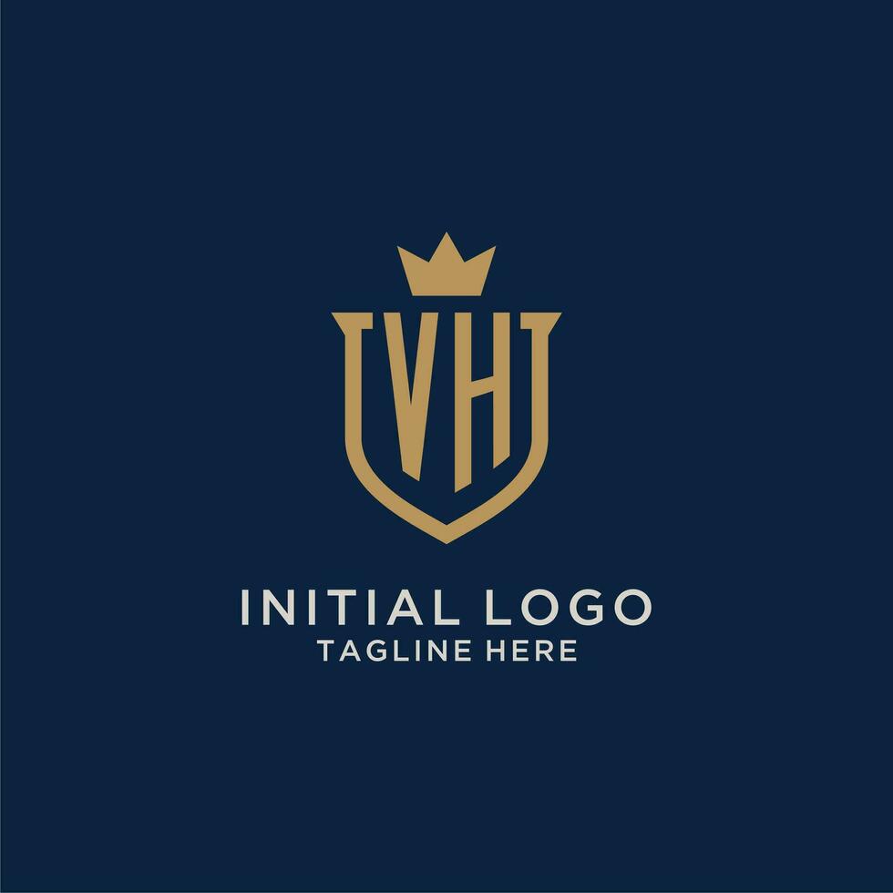 vh inicial escudo coroa logotipo vetor