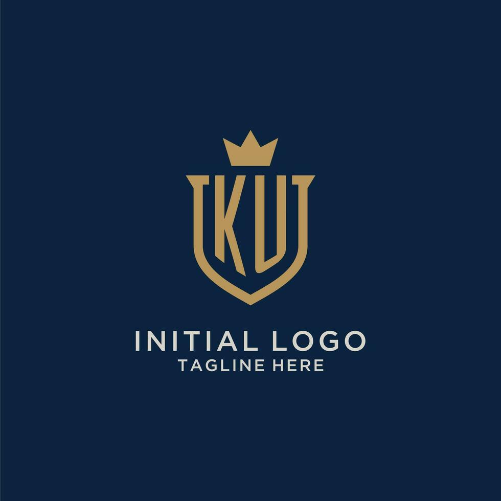 ku inicial escudo coroa logotipo vetor