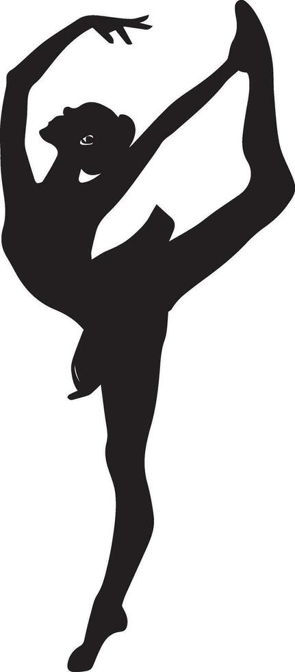 bailarina fêmea flexível pose vetor silhueta