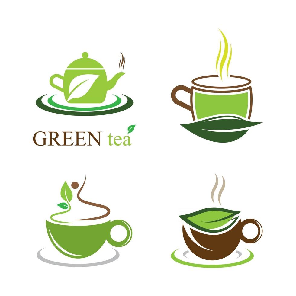 imagens do logotipo da xícara de chá vetor